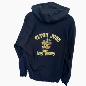 Elton John Black Hoodie Sweatshirt Unisex Vintage Authentic 2007 Las Vegas Tour